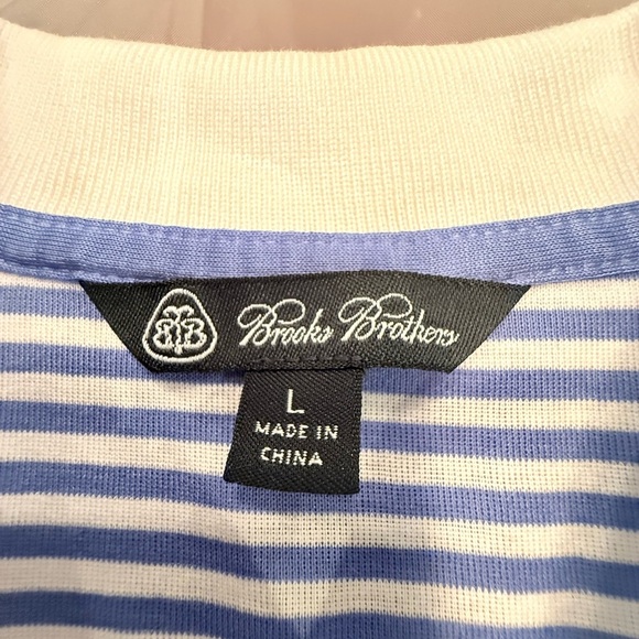 Brooks Brothers Blue/White Striped Polo Tank Top Size Large MSRP - Picture 6 of 7